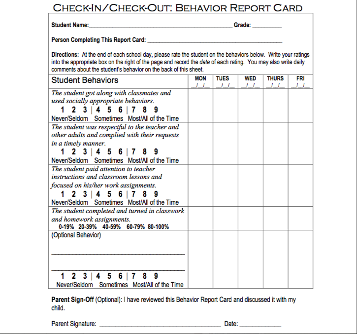 CheckIn/CheckOut Strategies for Students